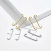New stud earrings for women, European and American fashion, single-row crystal zircon earrings, geometric earrings, cross-border accessories AKE262 Specification image